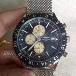 Perfect Replica Breitling Chronoliner SS Black Bezel Watch